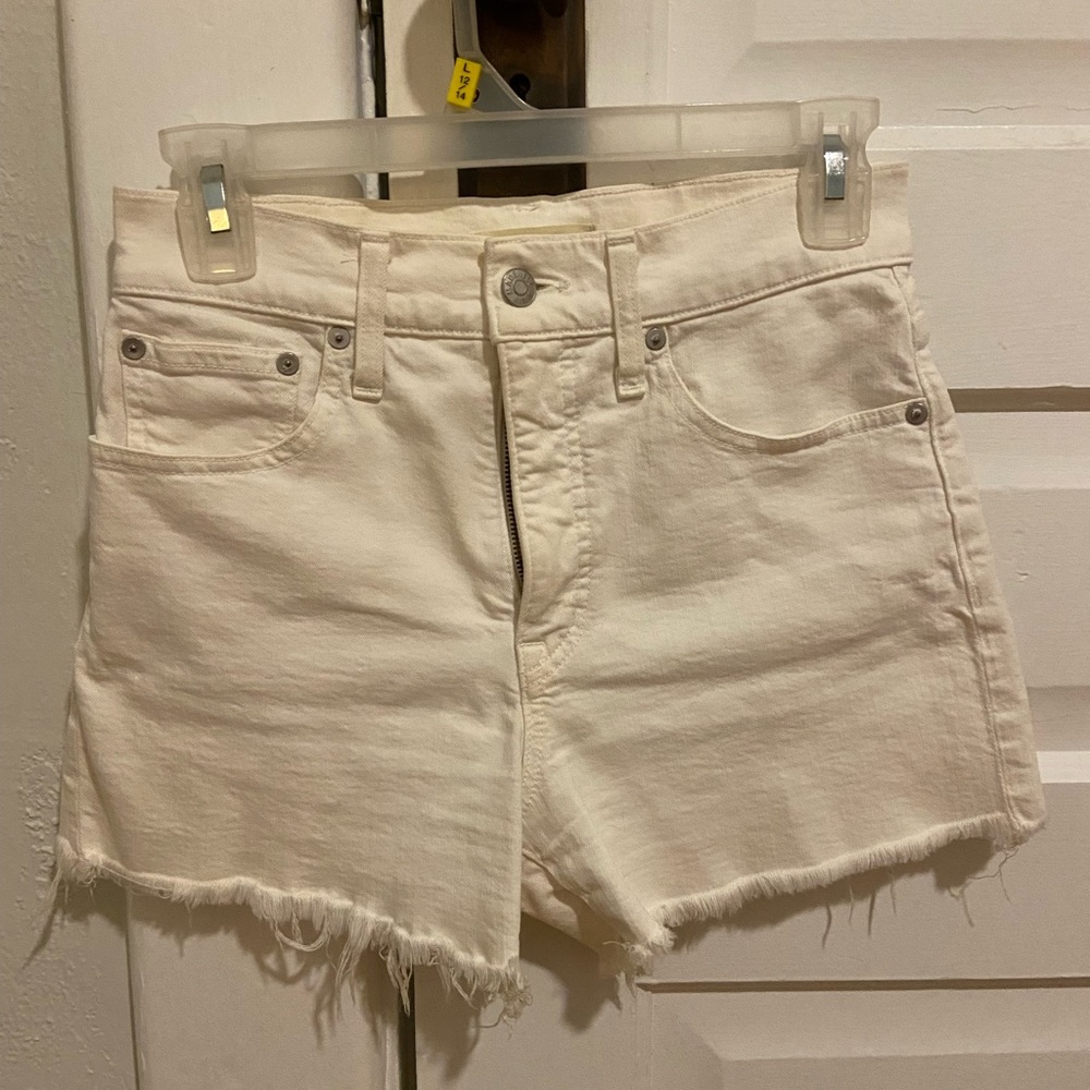 Madewell White Denim Cutoff Shorts